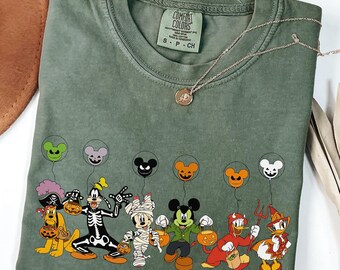 Comfort Colors® Mickey and Friends Halloween Shirt, Disney Trip 2026 Matching Family Tees, Disneyland Costume Party T-shirts