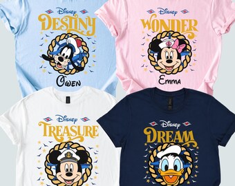Personalized Disney Cruise Shirt, Custom Name and Ship, Mickey Minnie Nautical Tee, Matching Family Cruise Shirts,Cruise Squad T-shirt