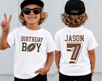 Personalized Birthday Boy Football Shirt, Custom Football Birthday Party Outfit, Name & Age Toddler Tee, Matching Family Sports Bday Tees