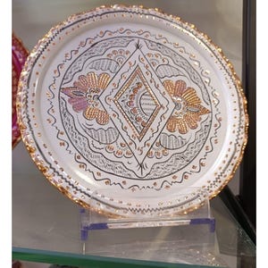 Handgefertigte dekorative Kupferplatte – Traditionell graviertes Serviertablett – Authentische anatolische Wanddekoration