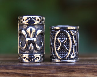Viking Norse Stainless Steel Beard Beads | Set of 2