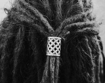 2 Large Tibetan Silver Dreadlock Beads - 18mm Hole (11/16 inch)