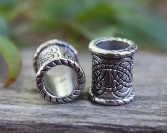 Set Of 2 Stainless Steel 6mm 8mm 10mm (1/4 - 3/8 Inch) Dreadlock Beads Viking Beard | Dread Accessories | Viking Hair Bead