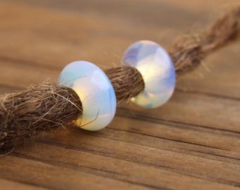 Opalite Dread Beads | 6mm / 8mm (1/4 / 5/16 Inch) Set Of 10 | Dreadlock Accessories | Gemstone Hair Beads | Dreadlock Jewelry