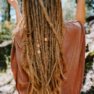 10 Large Wooden Dreadlock Beads 10mm Hole (3/8 inch) Dreadlock Accessories | Wood Hair Beads | Beech