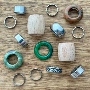 Großloch Dreadperlen Set: Edelstein, Holz & Edelstahl
