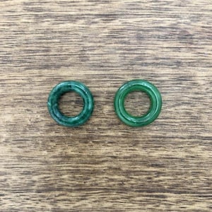 2 Green Dyed Jade Dread Rings 6mm / 10mm Hole (1/4 / 3/8 Inch) Dreadlock Beads | Stone | Ring Hair Beads
