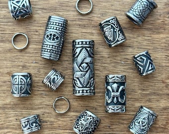Stainless Steel Dreadlock Beads | Set of 15 | 8-9mm Hole (5/16 inch)