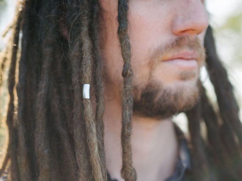 14 Inch Set of 2 Stainless Steel Tube Dreadlock Beads 6.5mm Hole