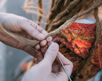 Set Of 2 Steel Crochet Hooks for Dreads | Dreadlock Maintenance Tool | Small Dread Hook 0.6mm + 0.75mm | Crochet Dreads | Dreadlock Tools