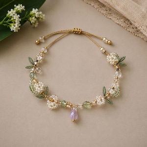 Lily of the Valley Beaded Bracelet Pattern | Floral Seed Bead Tutorial (PDF)