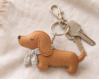 Felt Dachshund Ornament Pattern, Dog PDF Sewing Pattern, Christmas Dog Ornament, Dog Lover Gift, Beginner Hand Sewing, Instant Download