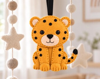 Felt Cheetah Ornament Pattern, Baby Cheetah PDF Sewing Pattern, Cheetah Lover Gift, Nursery Decor, Beginner Hand Sewing, Instant Download