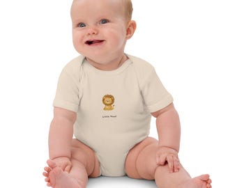 Bio-Baumwoll Babybody mit Löwe | Baby Geschenk | Little Heval Şêr Kurmancî Design
