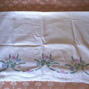 Embroidered Pillowcase with Colors of Summer- Flower Embroidery pillowcase-Pillowcase Linens