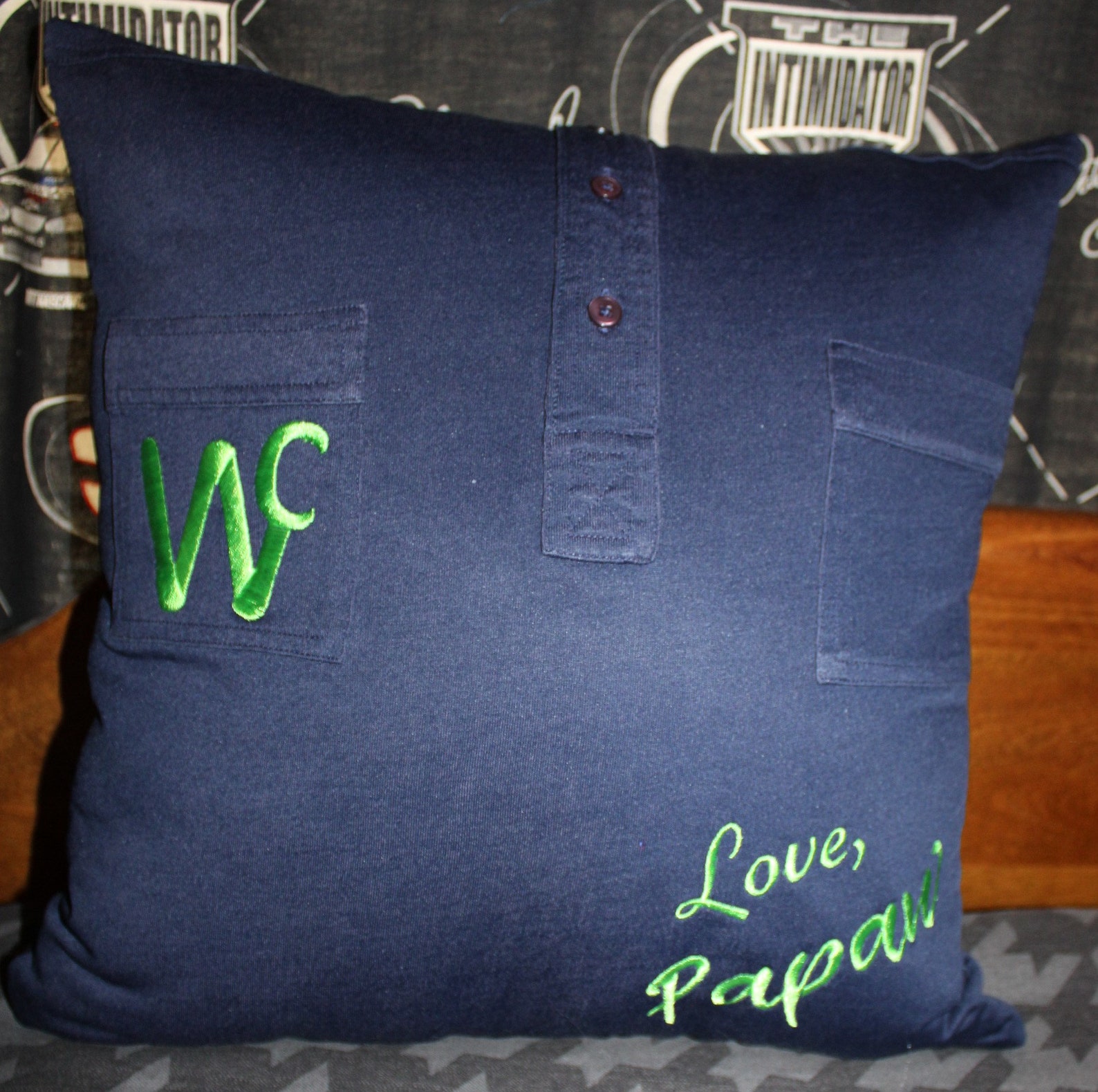 Memory Pillow From Upcycled Shirts and Jeans Etsy