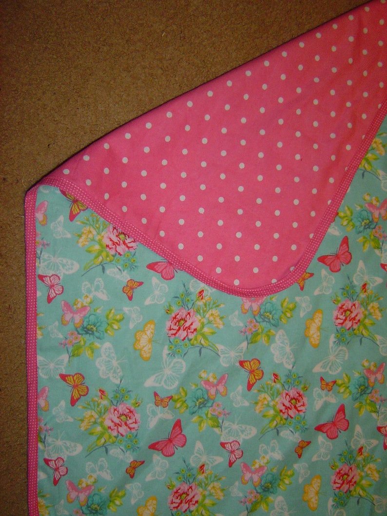 2 layer pink cotton flannel John deere baby toddler personalized blanket