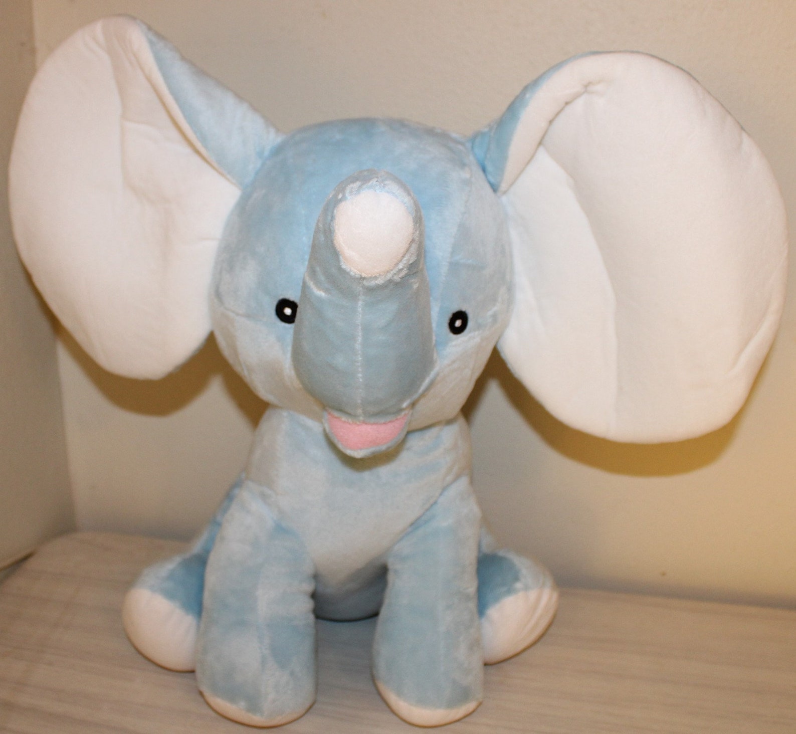 Personalized Blue Baby Keepsake Stuffed Elephant with Etsy.de
