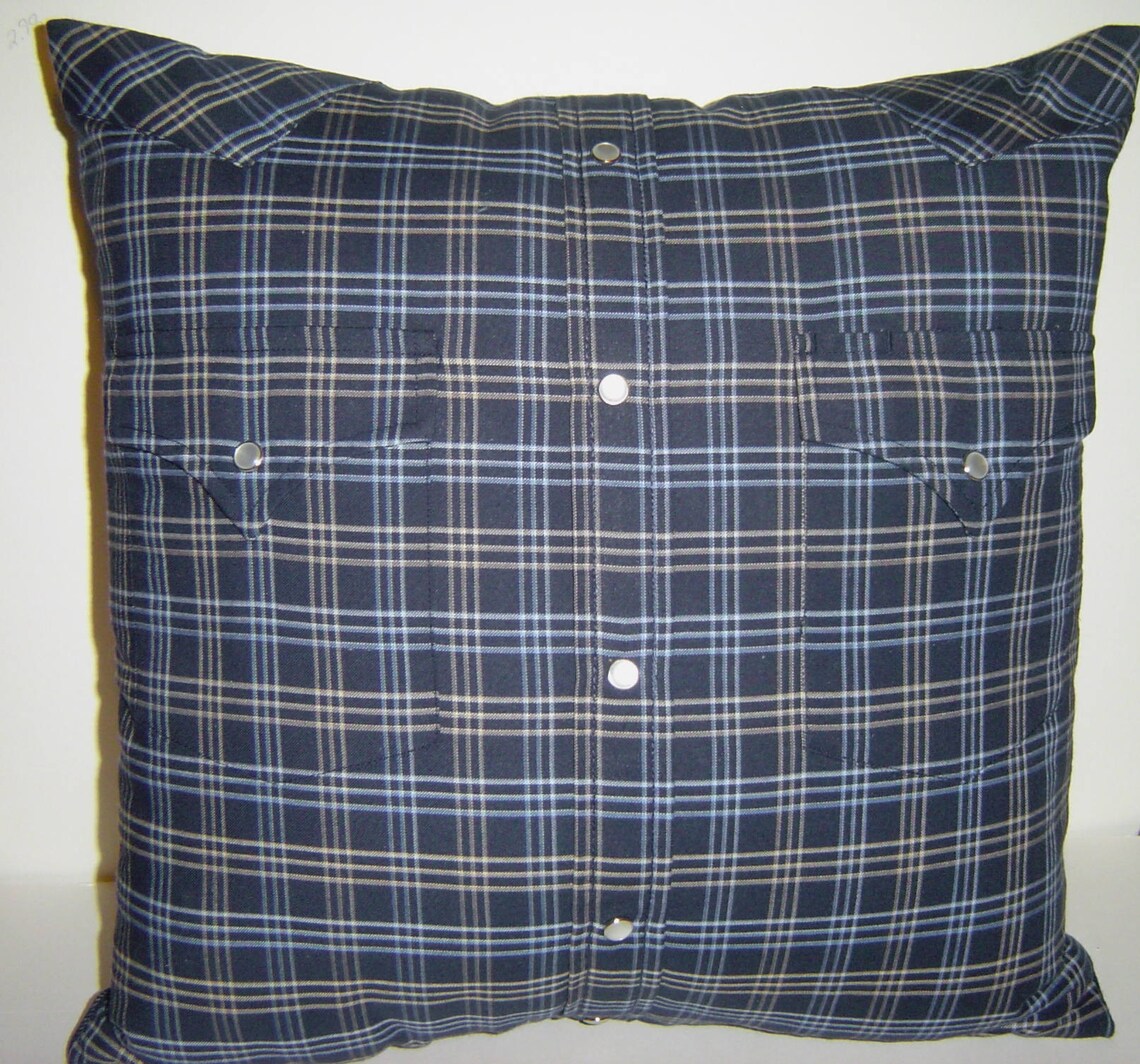 Memory Pillow From Upcycled Shirts and Jeans Etsy