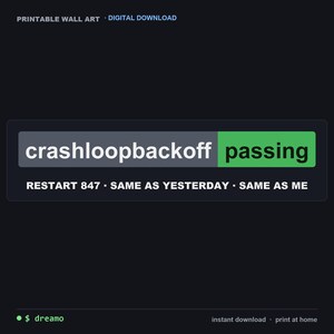 Kubernetes-Wandbild – CrashLoopBackOff: Derselbe Absturz wie bei mir, DevOps-Digitaldownload