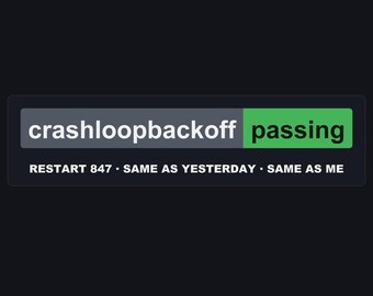 Affiche murale Kubernetes - CrashLoopBackOff Même crash que moi, téléchargement numérique DevOps