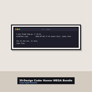 プログラマー向けのおもしろウォールアートPNGバンドル30選｜コーダーユーモアデジタルダウンロードメガパック｜開発者向けギフト印刷可能商用利用可