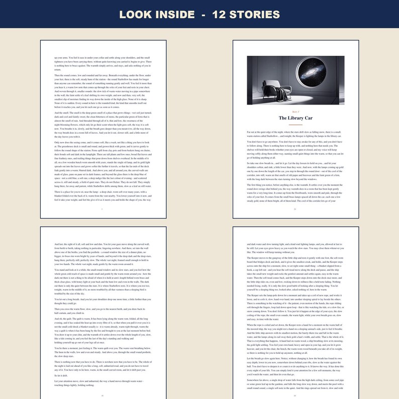 Sleep Stories for Adults, 12 Original Bedtime Stories Printable PDF Book, 100+ Pages to Read Before Bed, Insomnia Wind Down Routine image 2