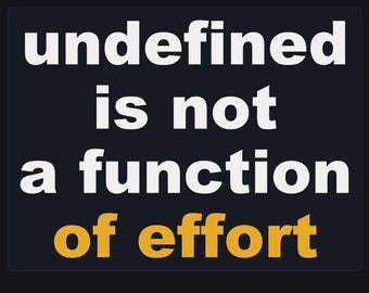 Affiche murale pour développeurs JavaScript - Undefined n'est pas une fonction de l'effort (à imprimer)