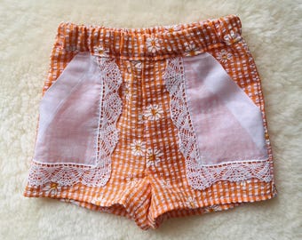 Pantalones cortos infantiles hechos a mano - talla 0