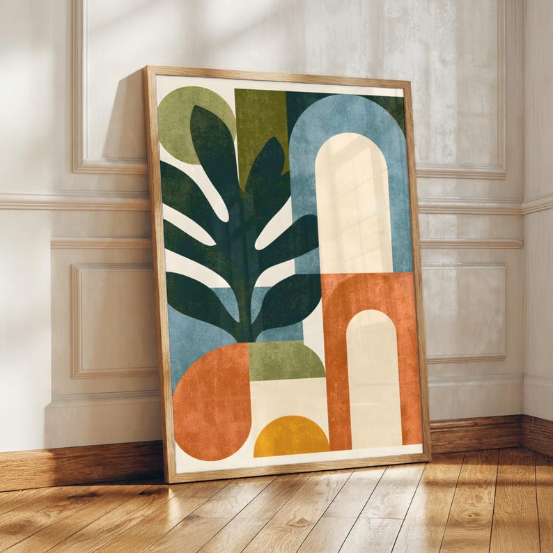 Abstract Leaf Shapes Botanical Print, Modern Wall Art - Etsy