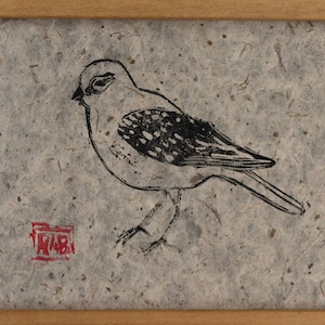 Bird print, lino print , art print , home decor.