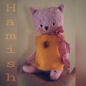 Hand-sewn Viscose Teddy Bear by Willow Designs, 6-inch Jointed Art Toy