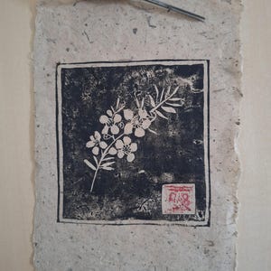 Tea Tree Botanical Print: Australian Native Linocut Art