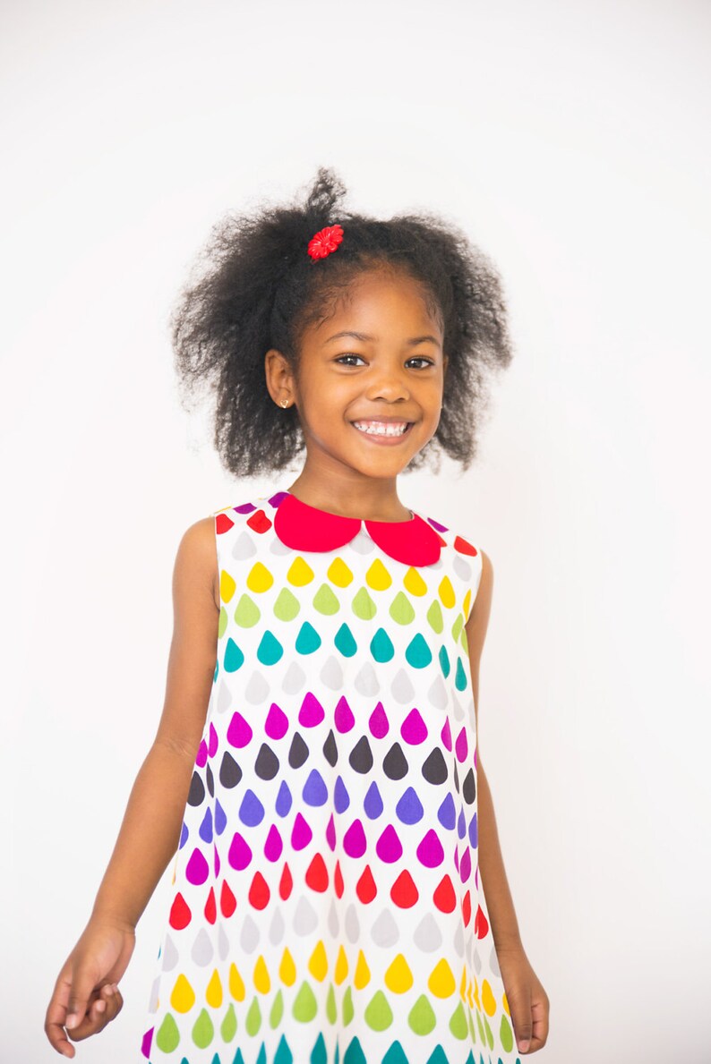 Children clothing Rainbow Raindrops a-line dress girl baby | Etsy