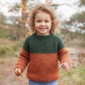 Kids Sweater Knitting Pattern PDF, Children Raglan Jumper, Toddler Knit Pullover, Baby Sweater Instant Download