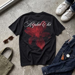 Alpha Chi Red Lily T-Shirt | Floral Sorority Tee