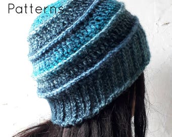 Crochet pattern, crochet hat pattern, crochet beanie, Adriano hat - child and teen/adult, Pattern No. 53