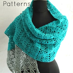 Crochet shawl pattern, crochet rectangular shawl, stole pattern, crochet women scarf, Neela, pattern no 91