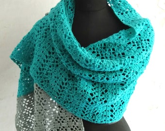 Crochet shawl pattern, crochet rectangular shawl, stole pattern, crochet women scarf, Neela, pattern no 91