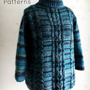Crochet poncho pullover sweater pattern, oversized poncho sweater pattern with and without sleeves, 2 in 1 poncho pullover, pattern no. 113