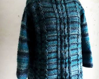 Patrón de suéter poncho tejido a crochet, patrón de suéter poncho de gran tamaño con y sin mangas, suéter poncho 2 en 1, patrón n.º 113