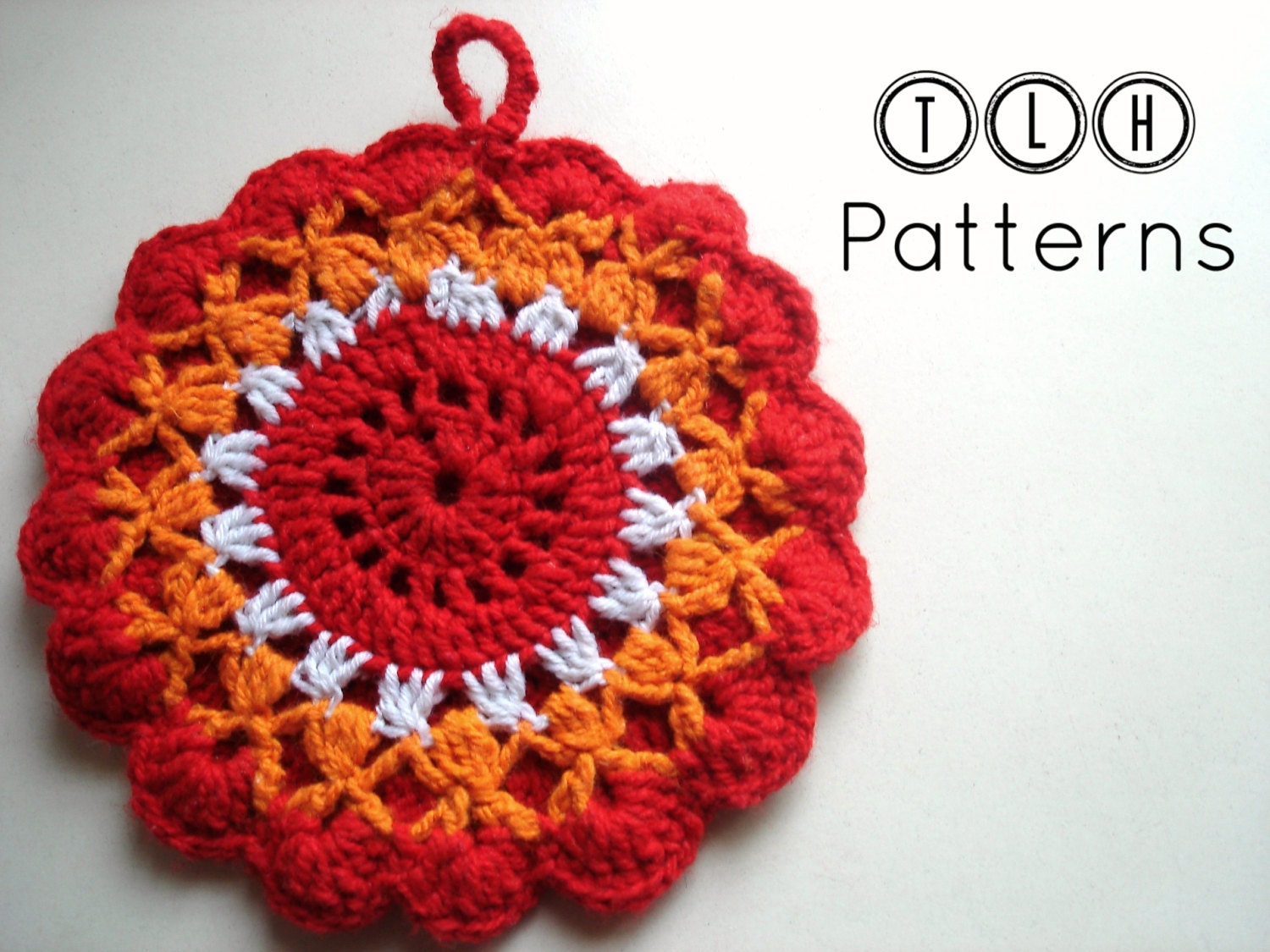 Crochet Potholder Pattern Crochet Mandala Flame of the Etsy