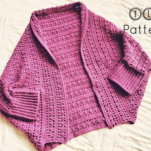 Crochet shrug pattern, crochet cocoon shrug, crochet shrug pattern for women size medium/large, crochet cardigan shrug