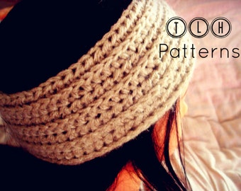 Crochet headband pattern, crochet textured headband, crochet earwarmer, ribbed headband, toddler, child and adult size, Pattern No. 29