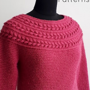 Crochet Pullover Pattern, Crochet Womens Sweater, Top Down Crochet ...
