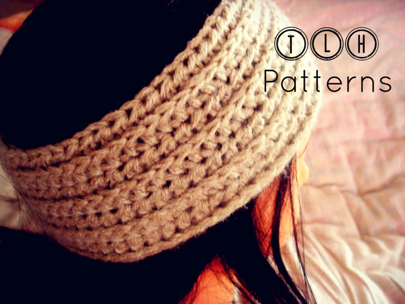 Crochet ear warmer pattern, crochet headband, crochet head wrap, toddler, child and adult, Ribbed headband, Pattern No. 29 image 2