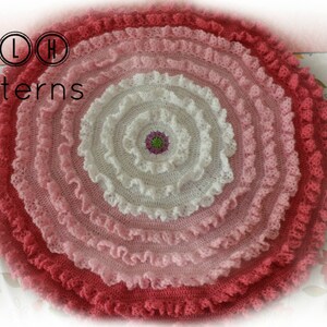 crochet blanket pattern, crochet baby blanket pattern, crochet afghan, circular blanket pattern, round ruffles blanket, Pattern No. 51 image 4