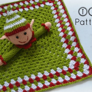 Crochet security blanket pattern, crochet lovey pattern, elf crochet lovey, elf security blanket pattern, pattern no. 103