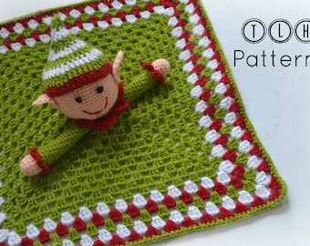 Crochet security blanket pattern, crochet lovey pattern, elf crochet lovey, elf security blanket pattern, pattern no. 103