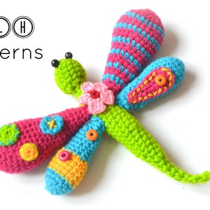 Amigurumi pattern, crochet dragonfly pattern, amigurumi dragonfly, whimsical dragonfly, pattern no 102